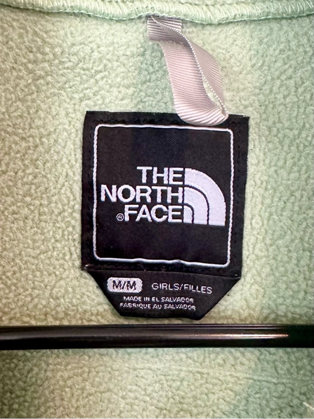 The North Face Kids Light Green and Gray Denali Fleece Jacket - Girls Medium - Picture 2 of 9